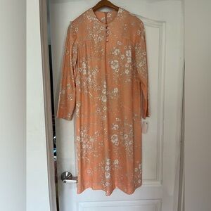 1960s Handmade Floral Peach Dress